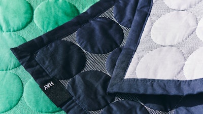 Mega Dot Blanket,  Midnight Blue and Sea Green