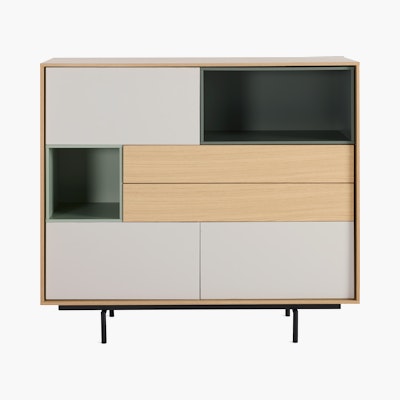 Aura Cabinet - Oak,  Moss/Green