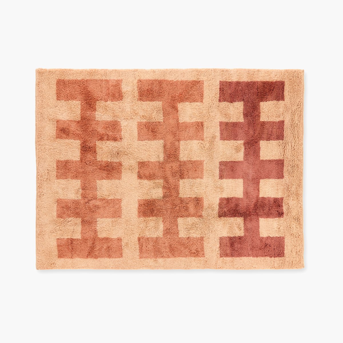 Fences Wool Moroccan Rug, Desert Rose