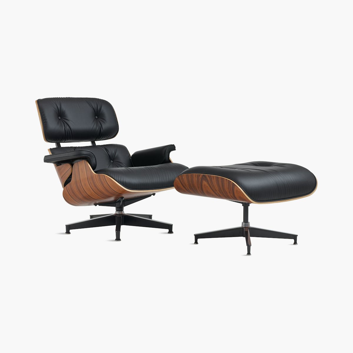 Eames Lounge Chair and Ottoman, Bamboo-Based Leather Alternative