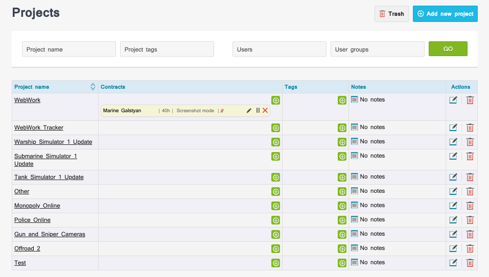 Track time on Asana projects