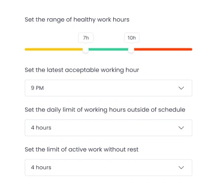 Work-life balance settings | WebWork Tracker
